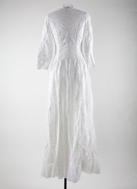Robe maxi aérée à manches évasées - Blanc