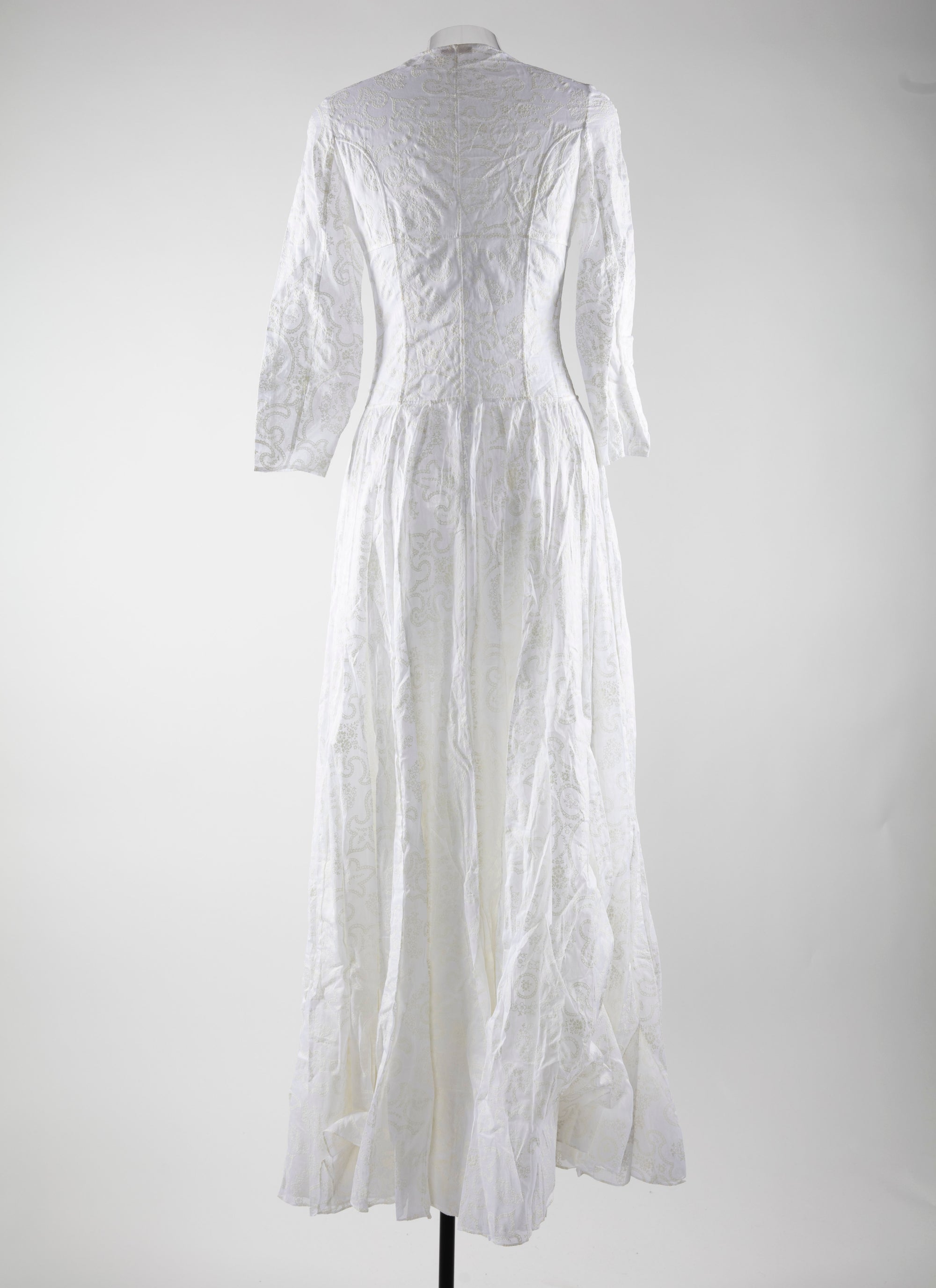 Robe maxi aérée à manches évasées - Blanc