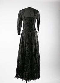 Airy maxi dress with flared sleeves - Black intense