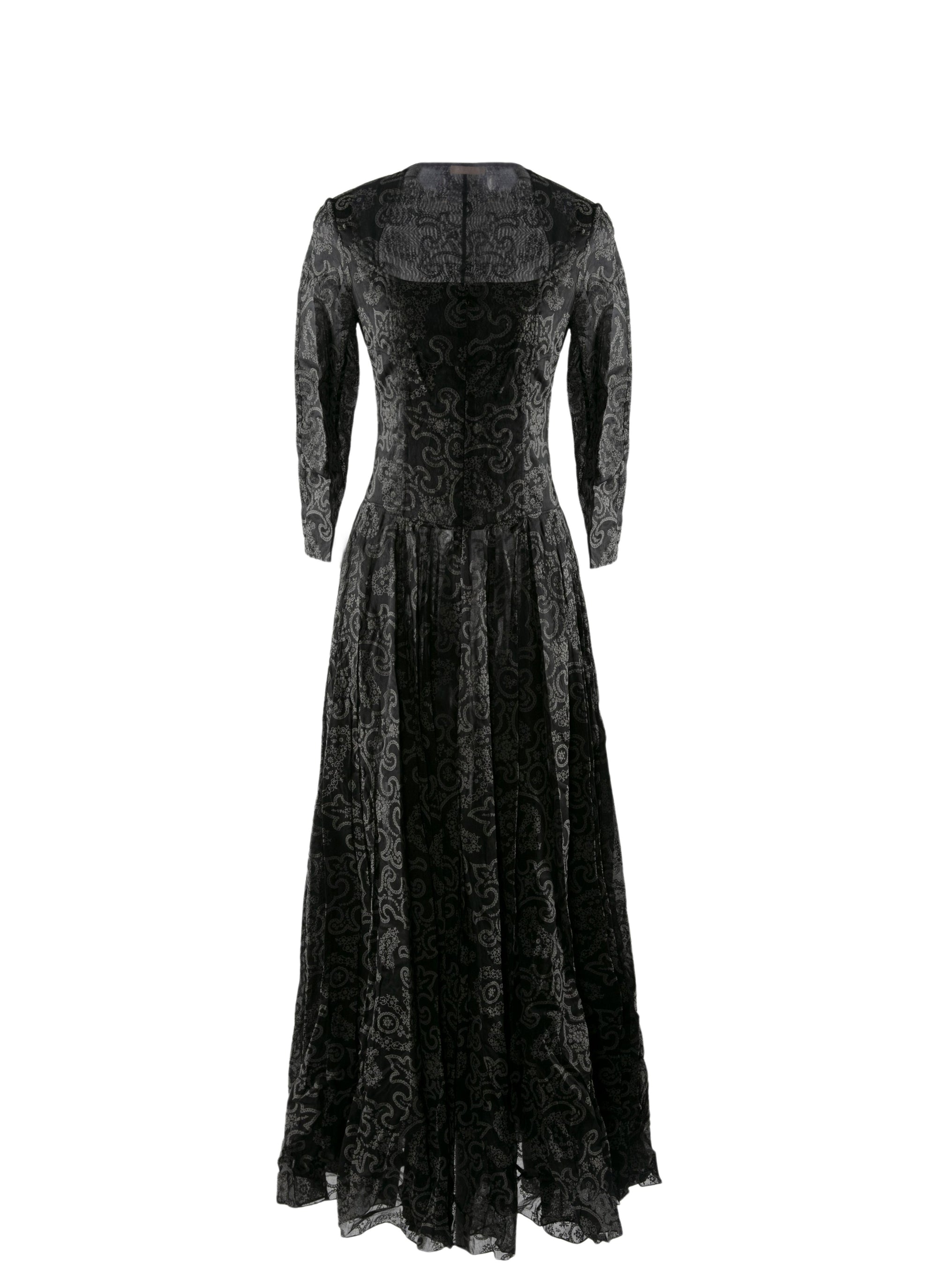 Airy maxi dress with flared sleeves - Black intense