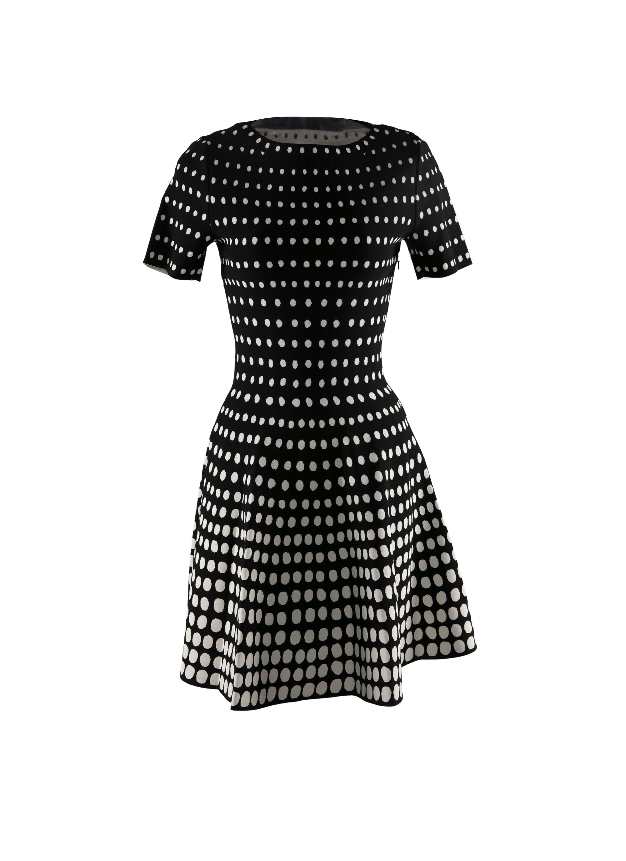 Short sleeve skater dress - Black & White