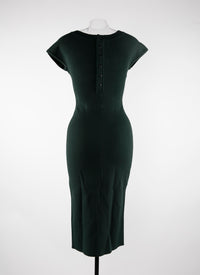 Mesh Venus short sleeve dress - Imperial Green
