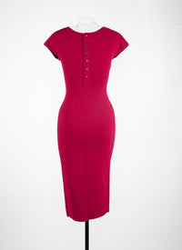 Robe à manches courtes Vénus en maille - Magenta