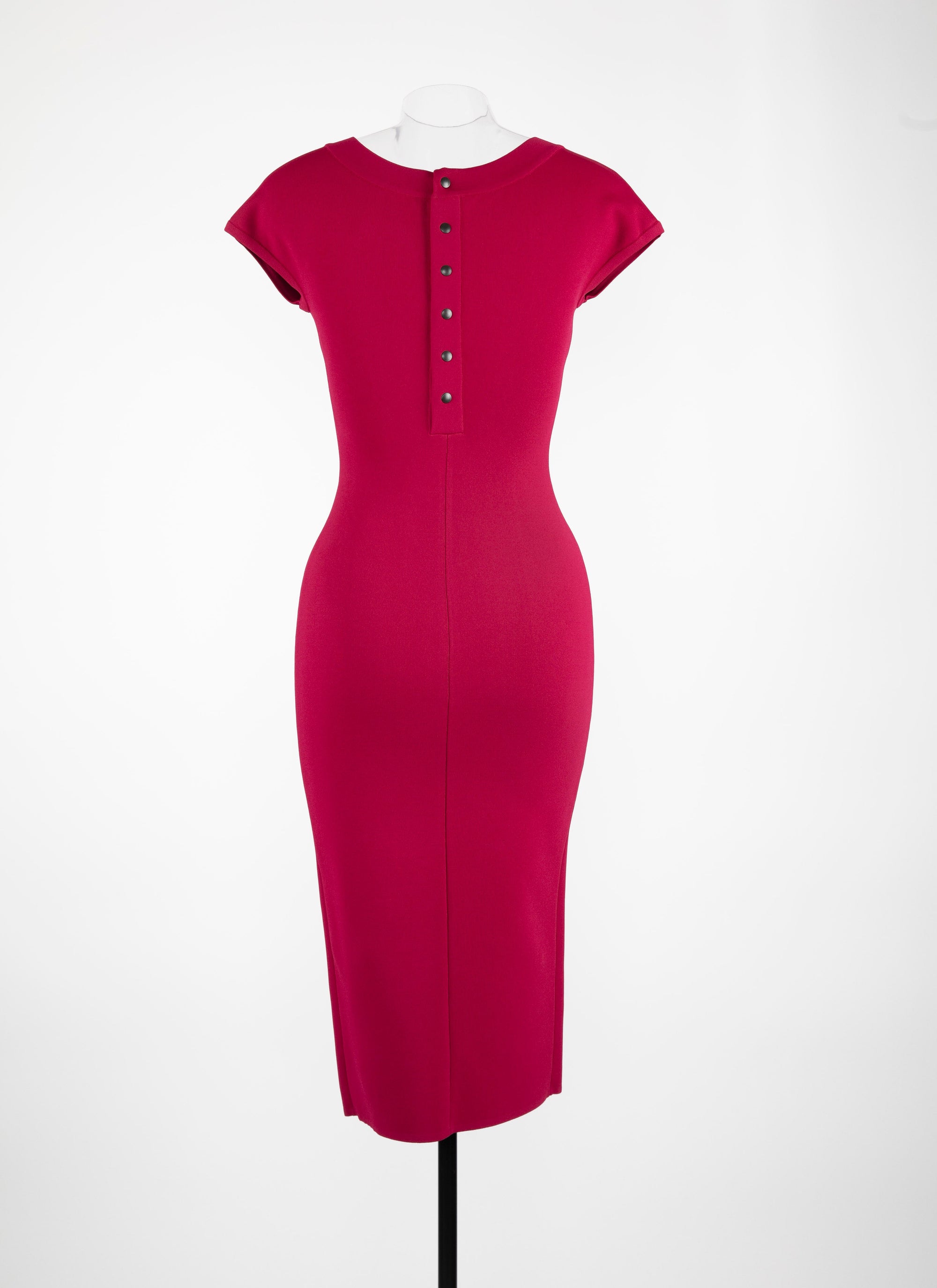 Robe à manches courtes Vénus en maille - Magenta