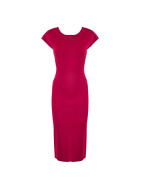 Mesh Venus short-sleeved dress - Magenta