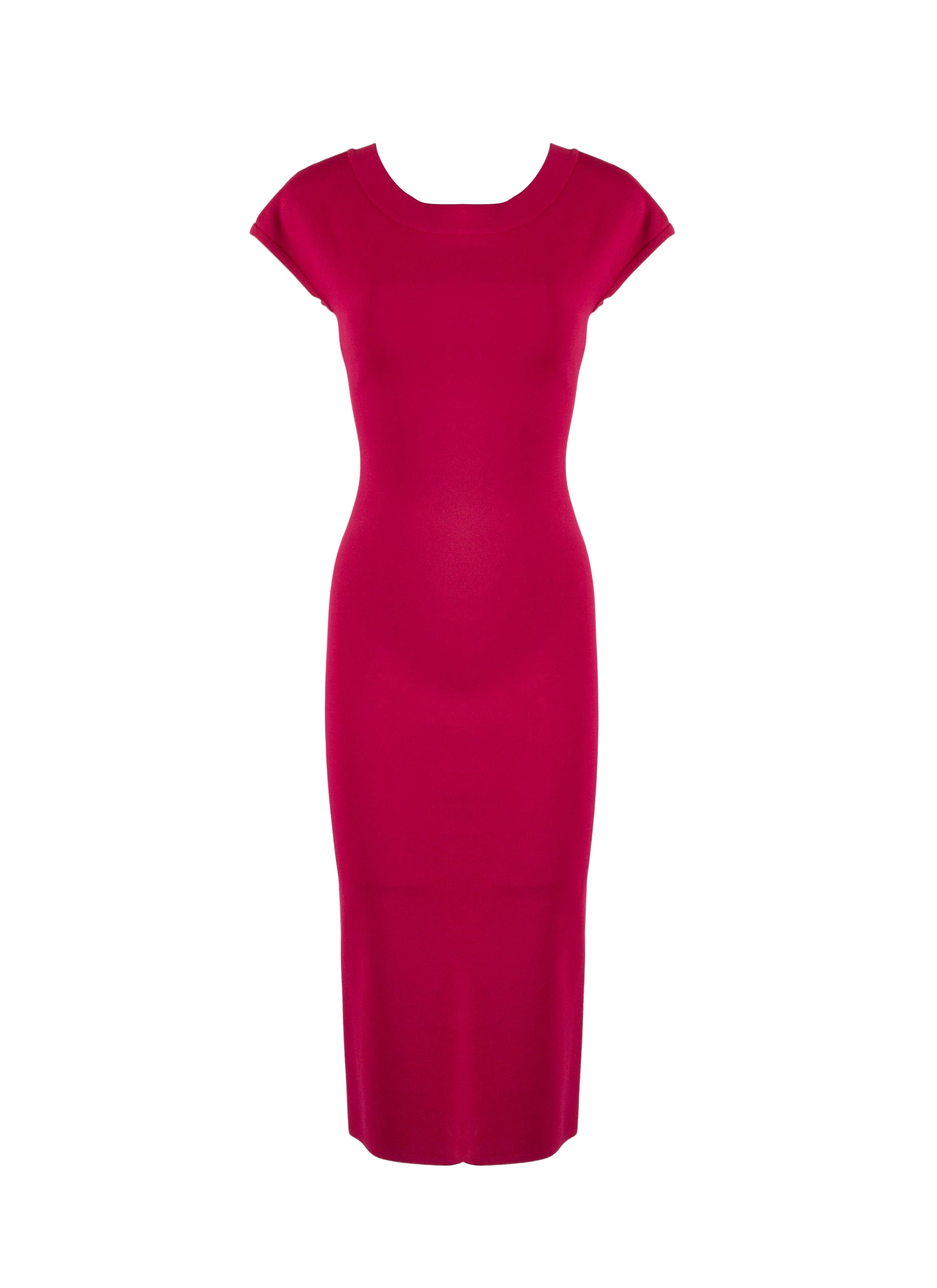 Robe à manches courtes Vénus en maille - Magenta