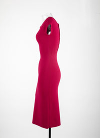 Robe à manches courtes Vénus en maille - Magenta