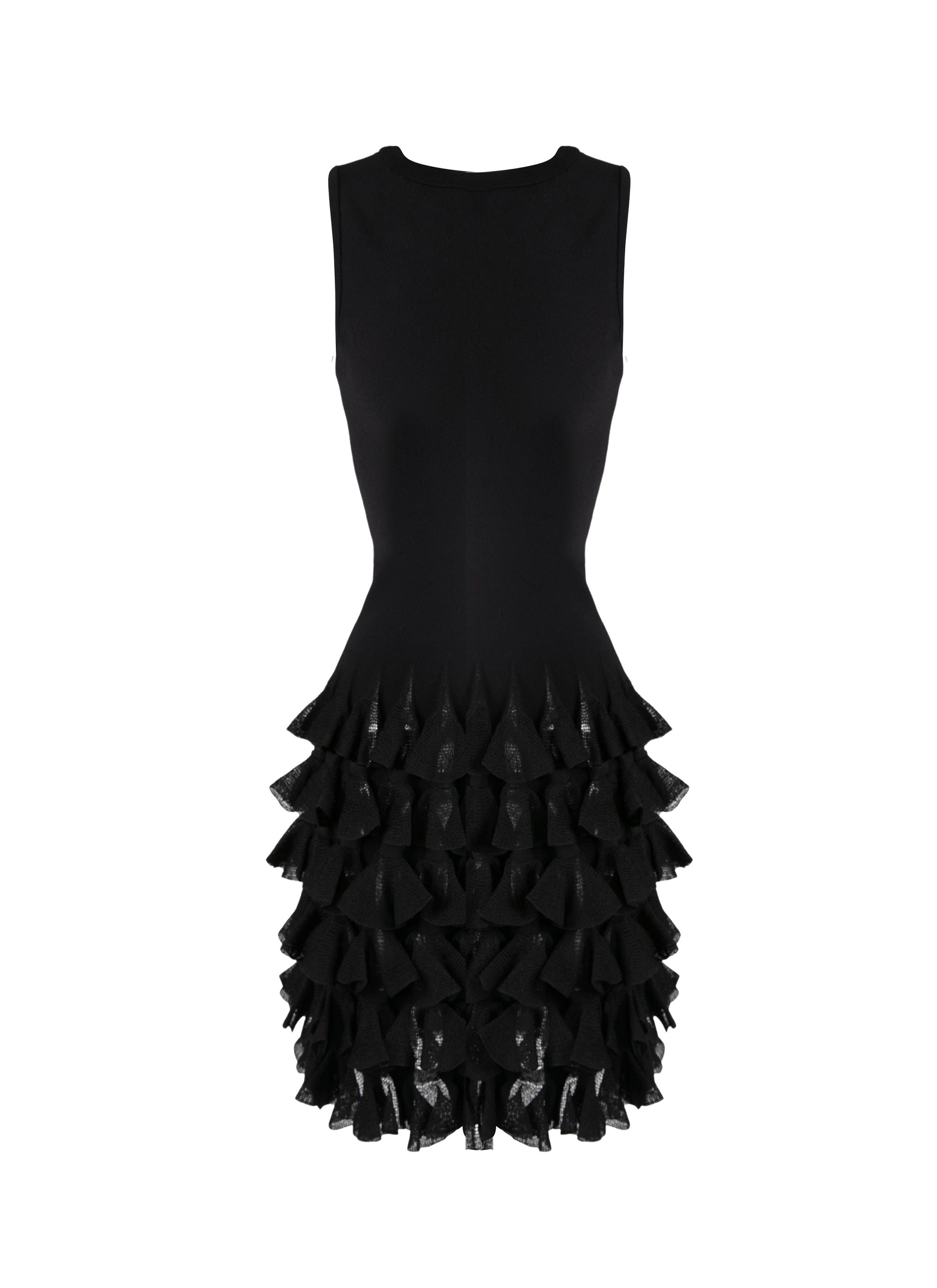Mesh ruffle dress - Black