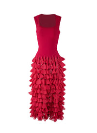 Robe longue à volants en maille - Petunia