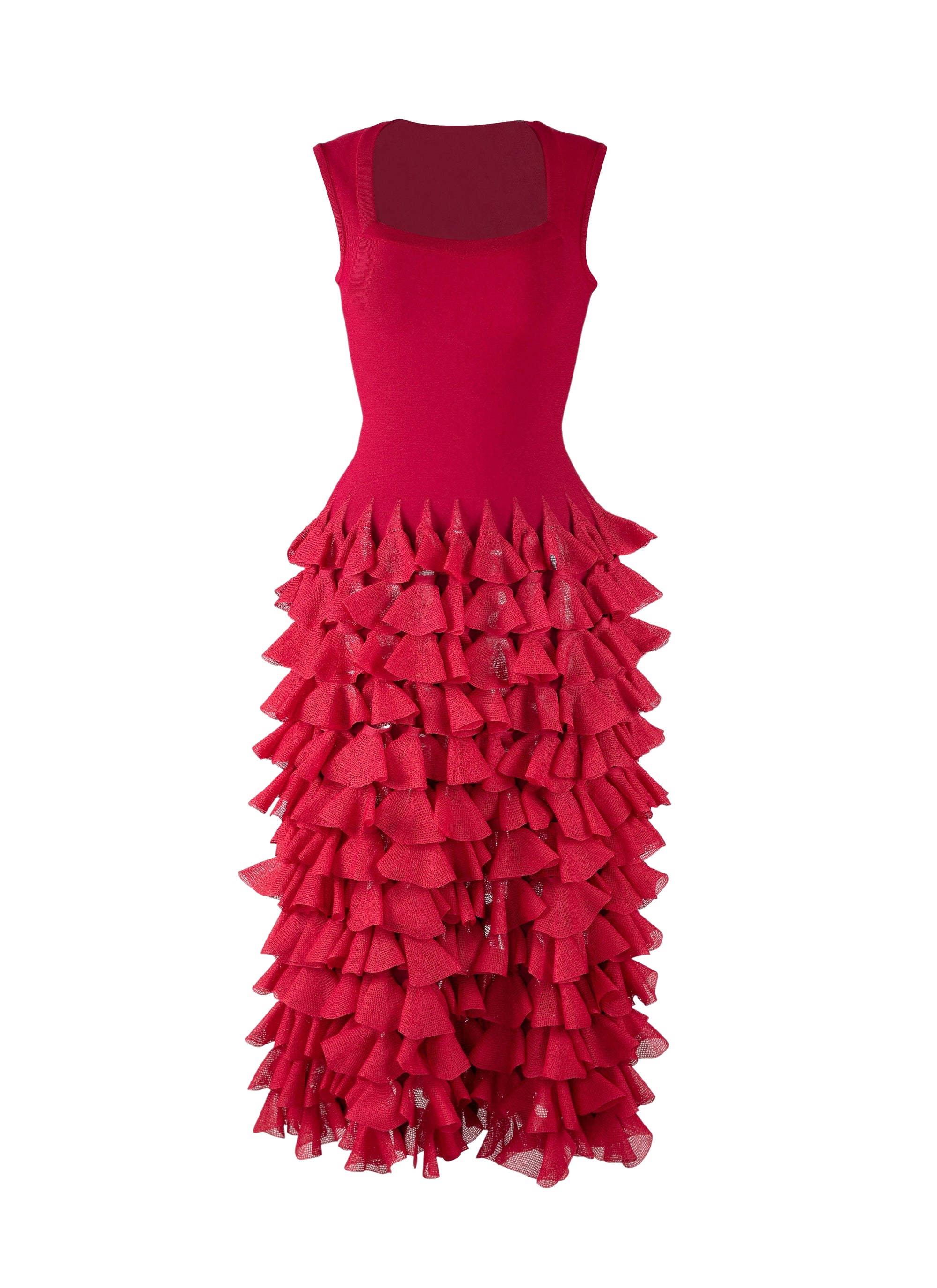 Knitted ruffled maxi dress - Petunia