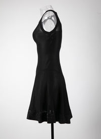 Robe sans manches à clous - Noir