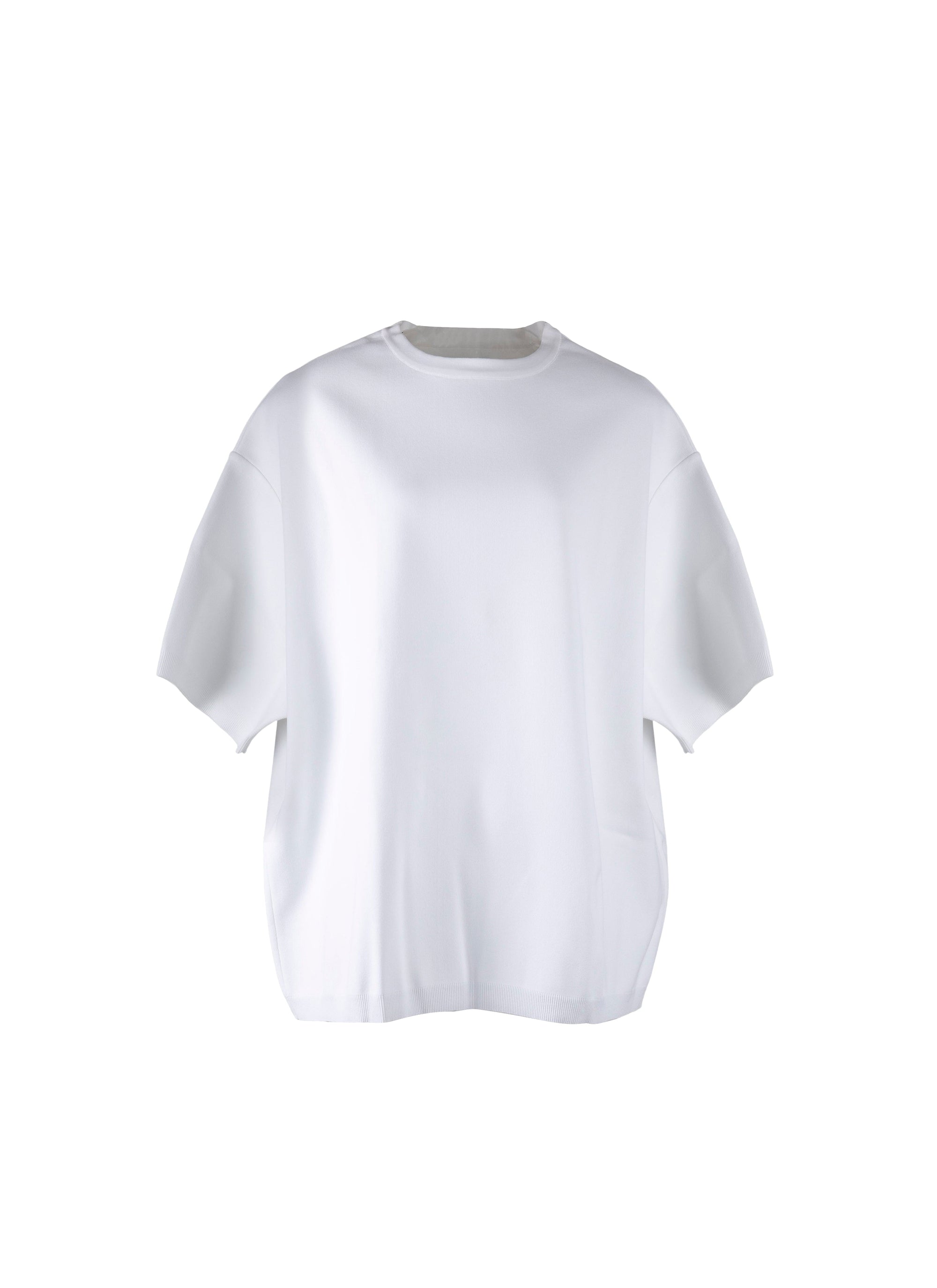 Pull basic à manches courtes en maille - Blanc