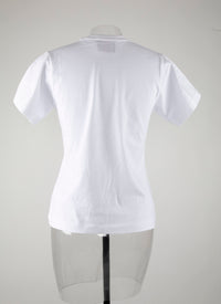 T-shirt col rond logo Alaïa - Blanc & Rouge