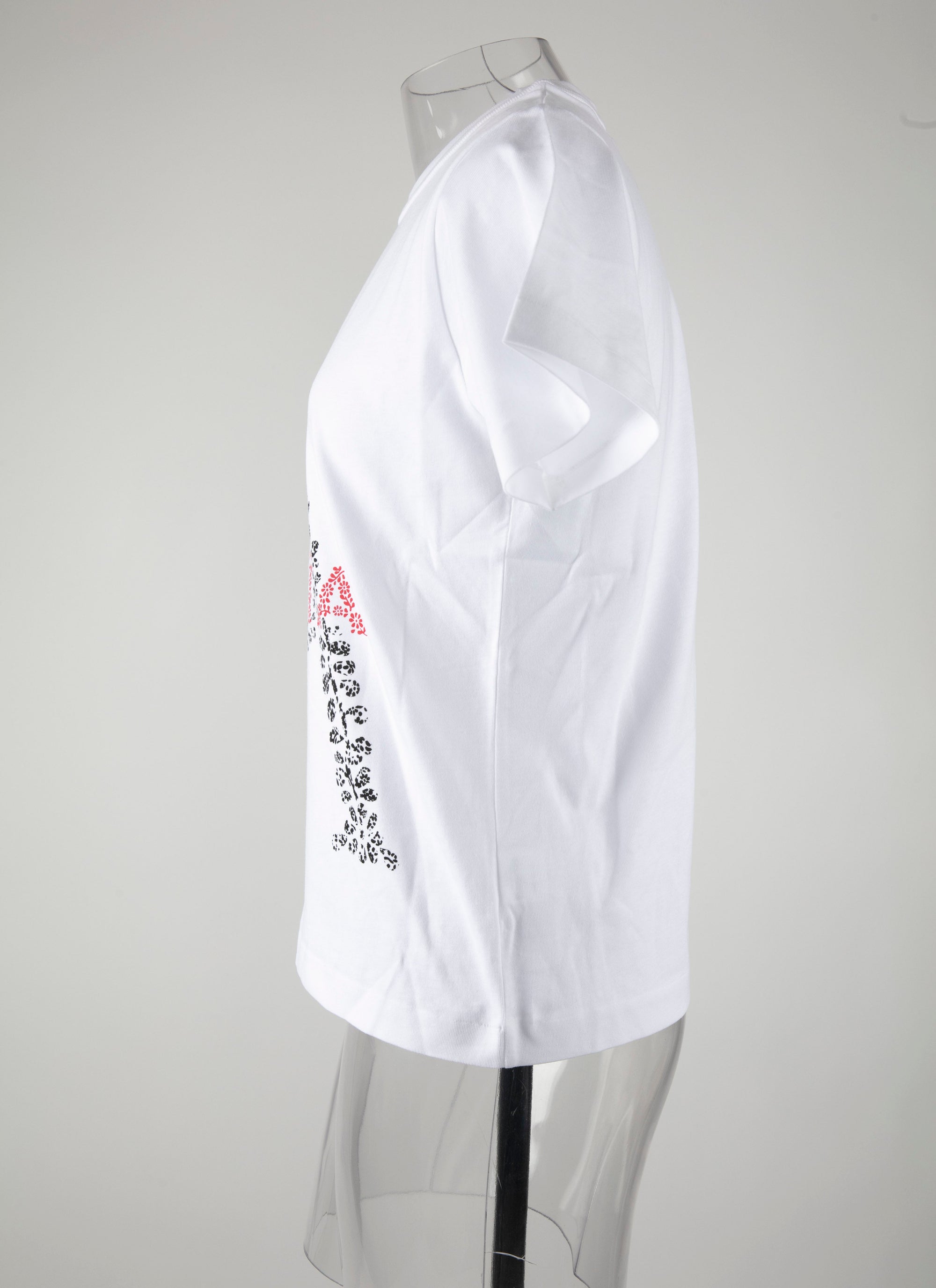 T-shirt col rond logo Alaïa - Blanc & Rouge