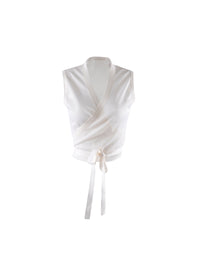 Sleeveless silk cover-up - Off White