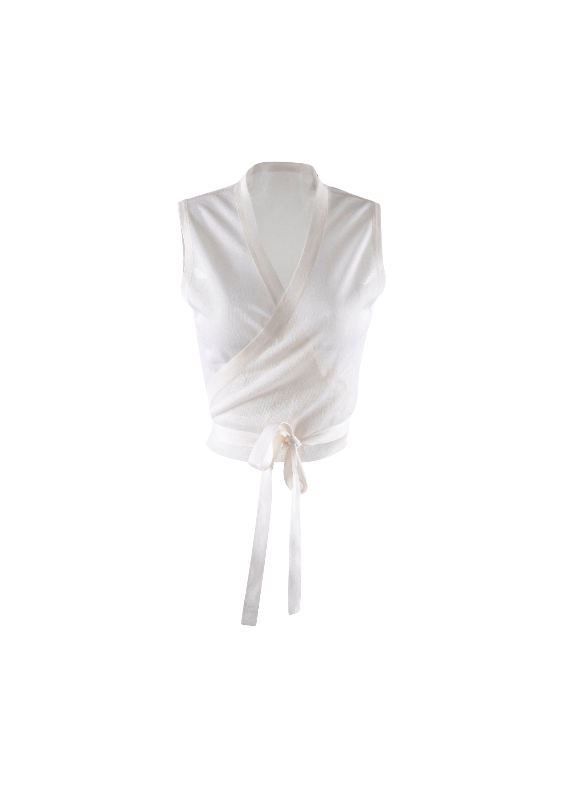 Sleeveless silk cover-up - Off White