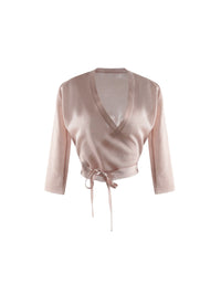 Silk wrap jumper - Flesh Pink