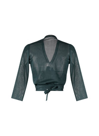 Thin silk wrap jumper - Imperial Green