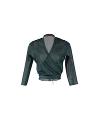 Silk wrap top - Imperial Green