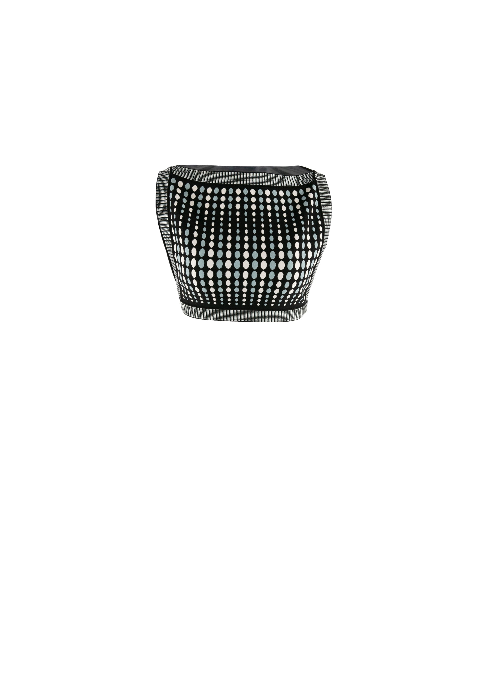 Sleeveless polka dot crop top - Black & Blue