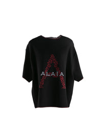Pull à manches courtes à liseré - Noir & Rouge