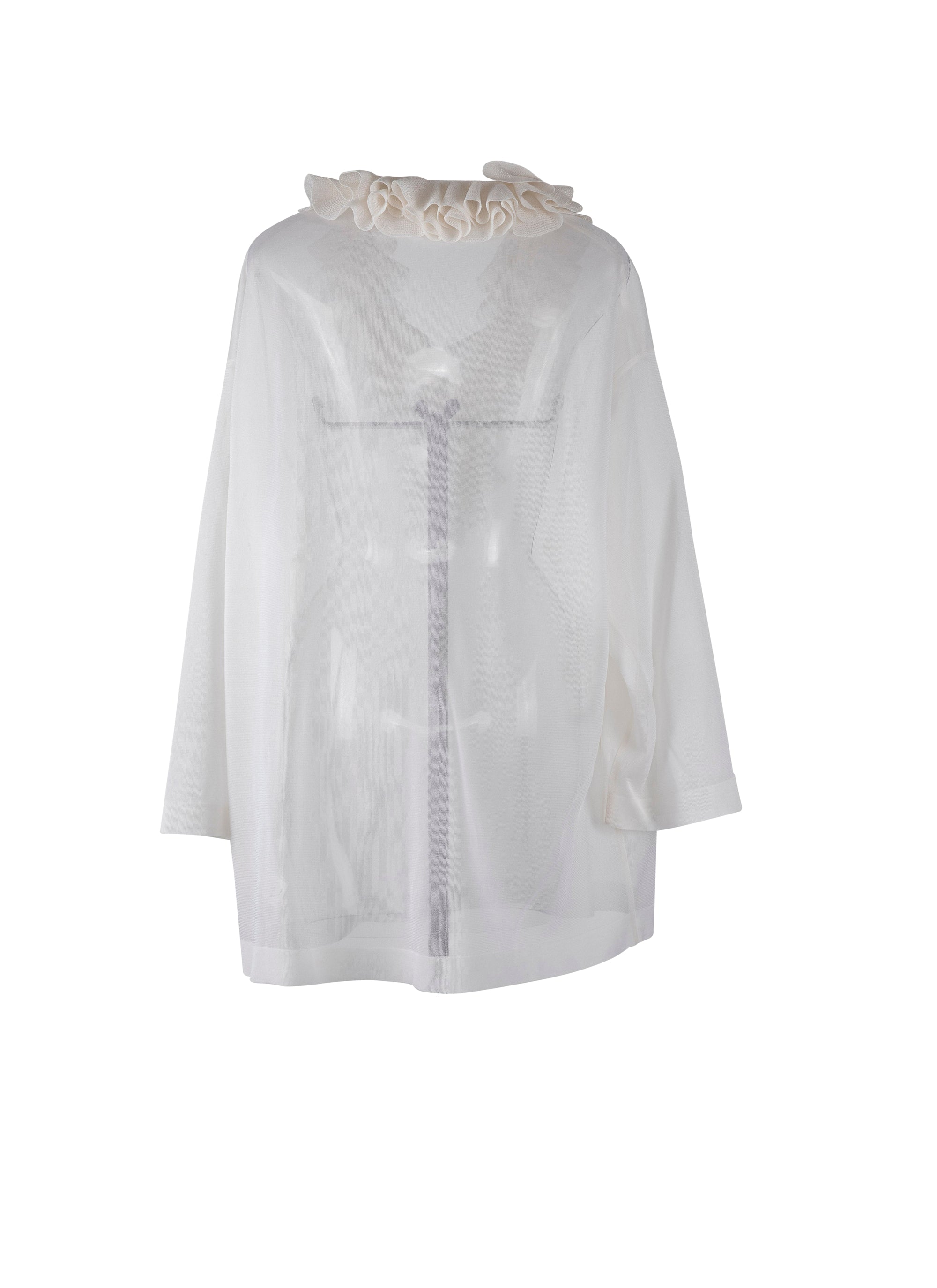 Silk frilly long sleeve jumper - Off-white