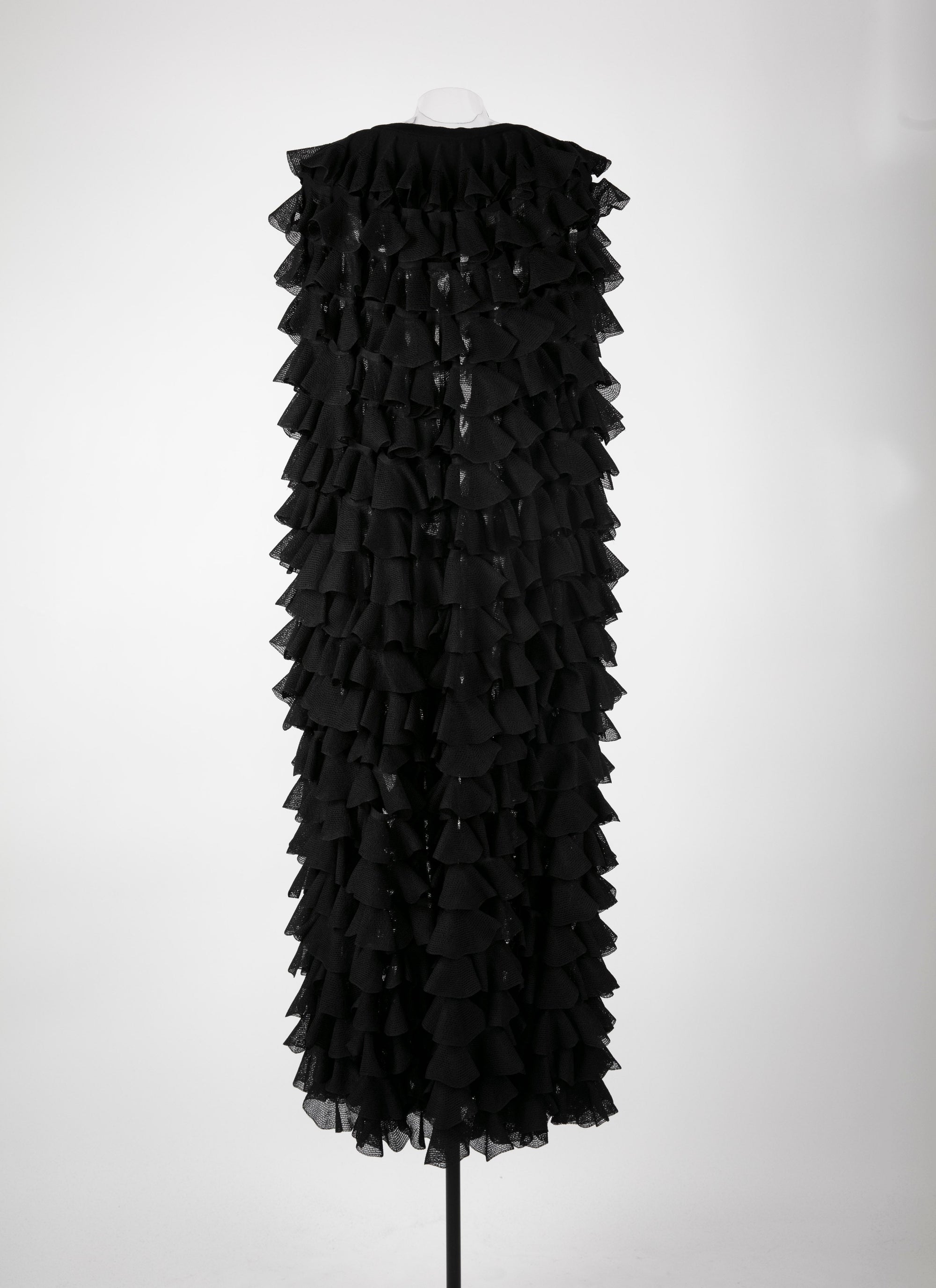Ruffled silk cape - Black intense