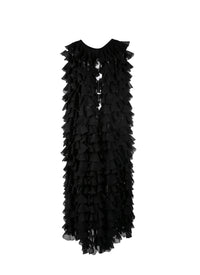 Ruffled silk cape - Black intense
