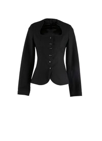 Canvas square collar jacket - Black
