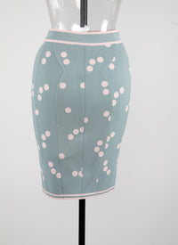 Lightweight polka dot knitted skirt - Blue & Pink