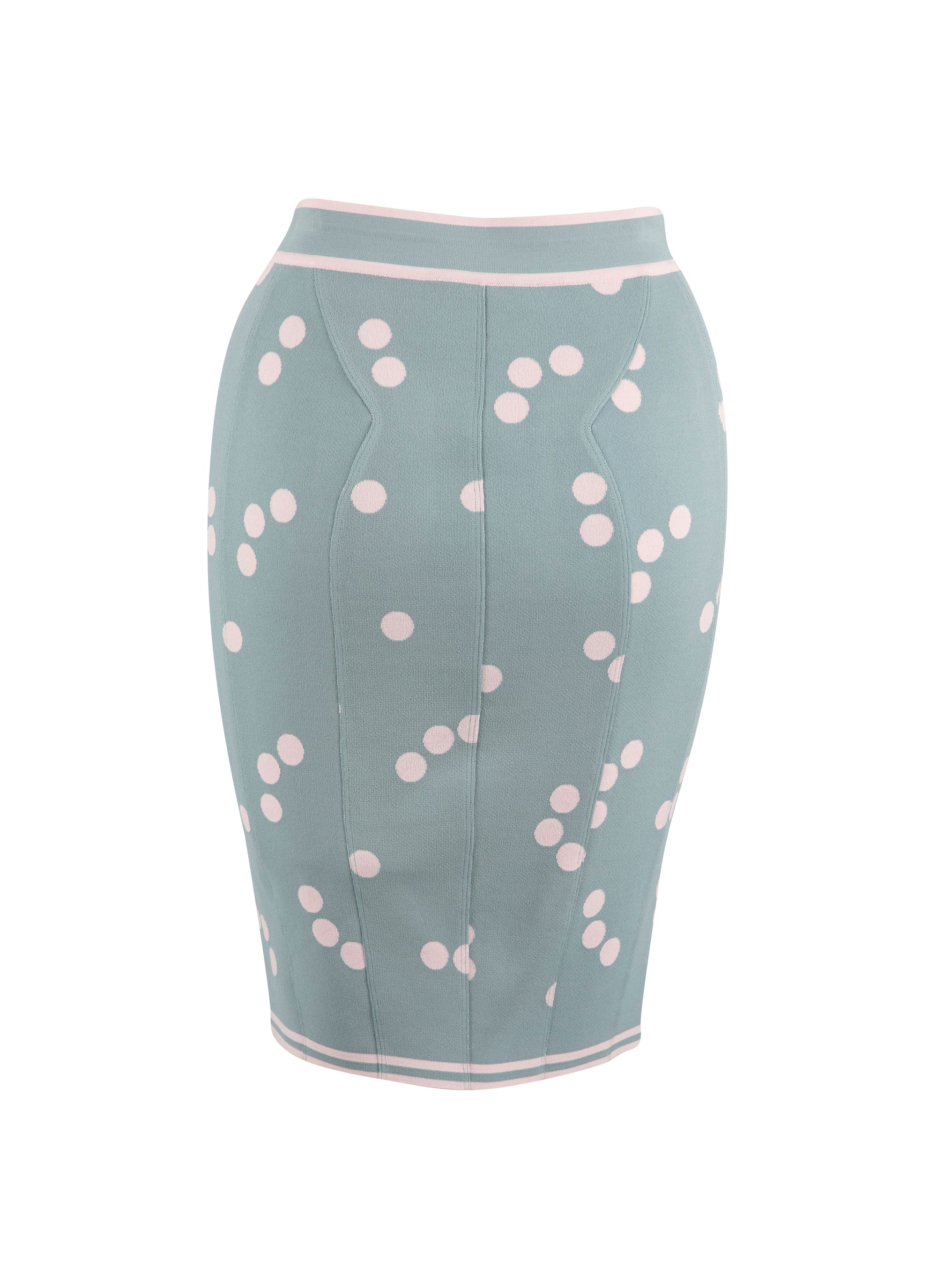 Jupe légère à pois en maille - Bleu & Rose