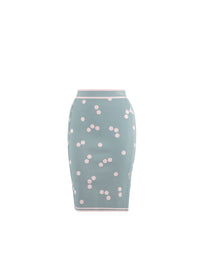 Lightweight polka dot knitted skirt - Blue & Pink