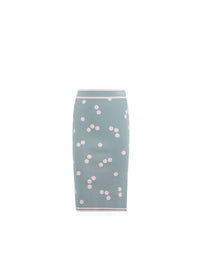 Jupe légère à pois en maille - Bleu & Rose