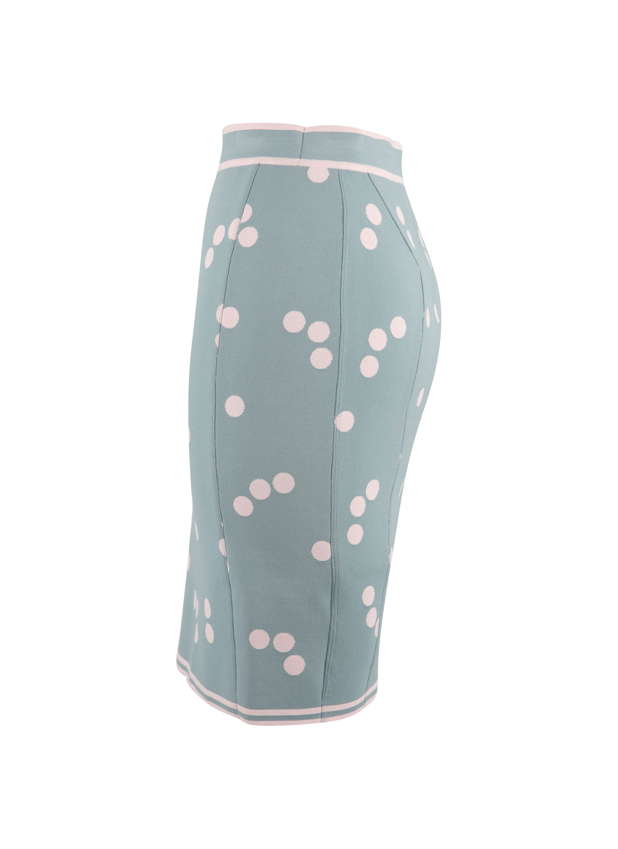 Jupe légère à pois en maille - Bleu & Rose