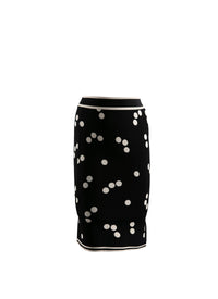 Lightweight polka dot knitted skirt - Black & White