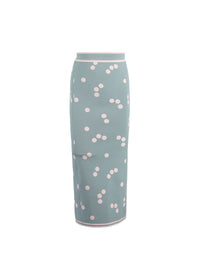 Jupe longue légère à pois en maille - Bleu & Rose