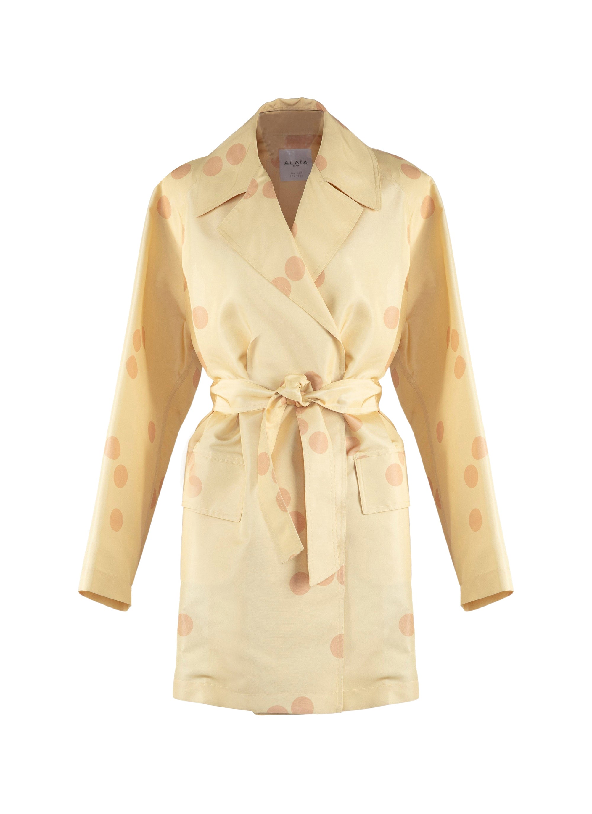 Straight cut silk trench coat - Honey