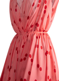 Robe estivale fluide à motifs en soie - Rose