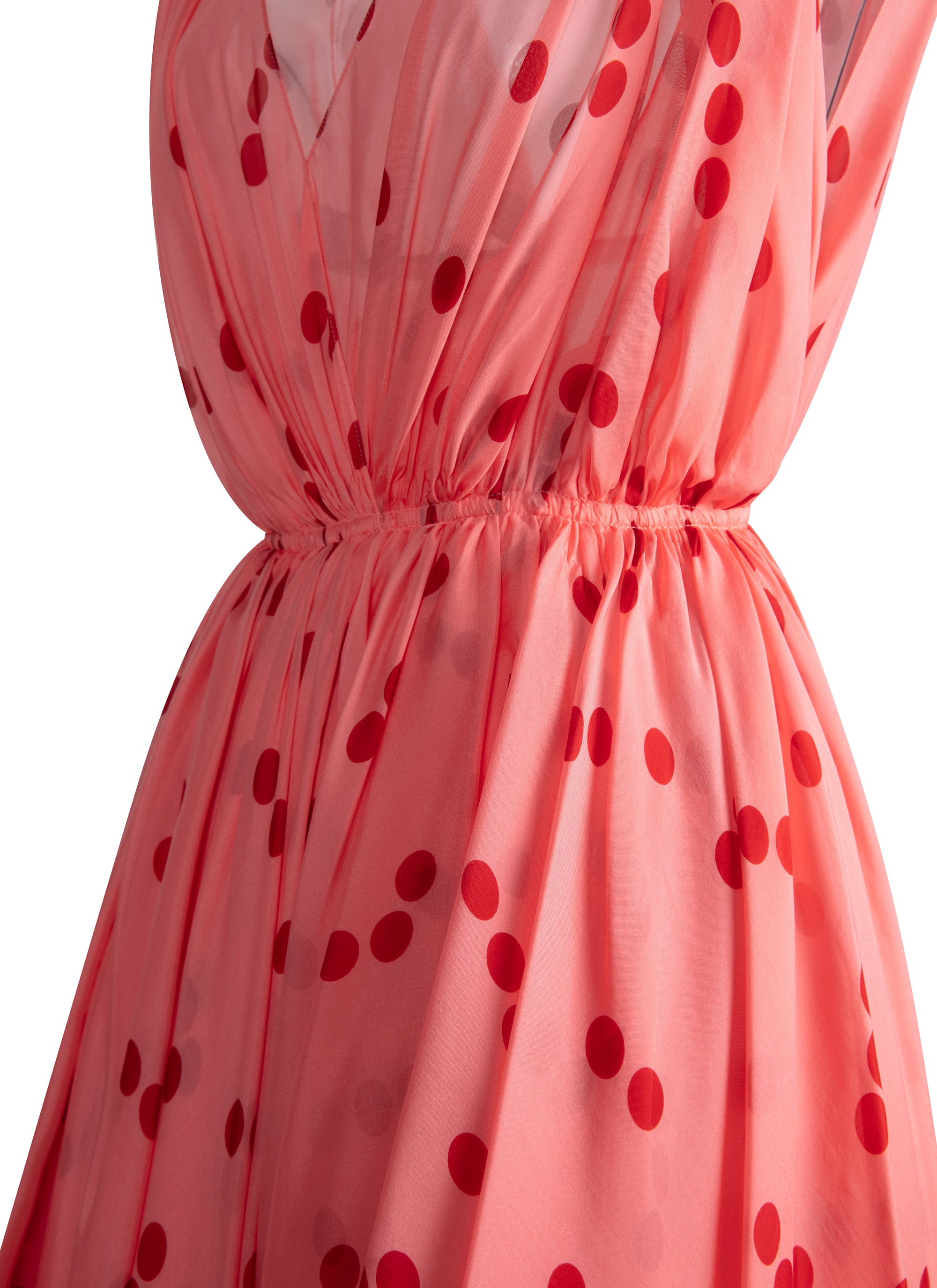 Robe estivale fluide à motifs en soie - Rose