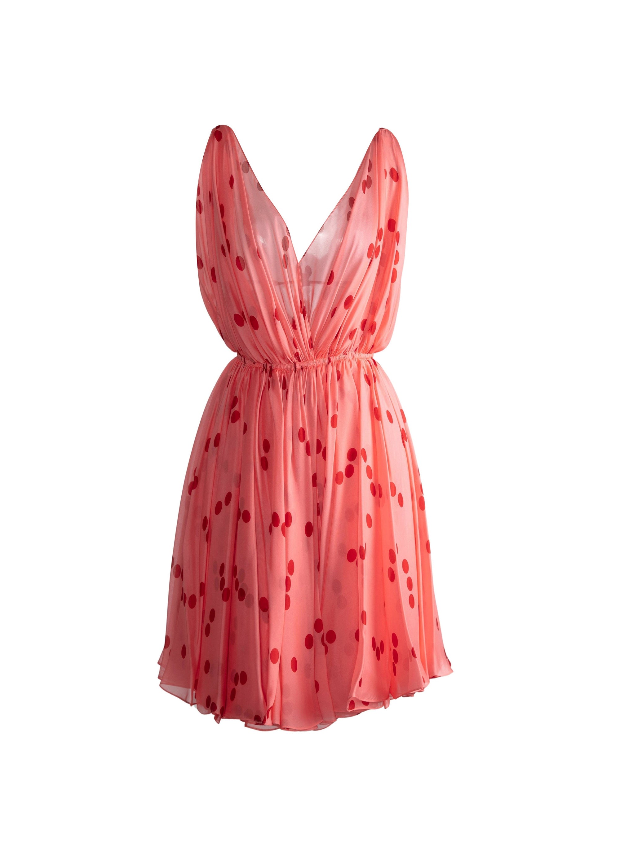 Robe estivale fluide à motifs en soie - Rose