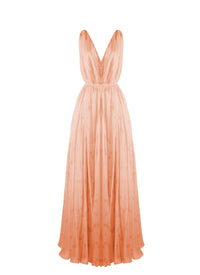Mousseline sleeveless dress with silk polka dots - Pink