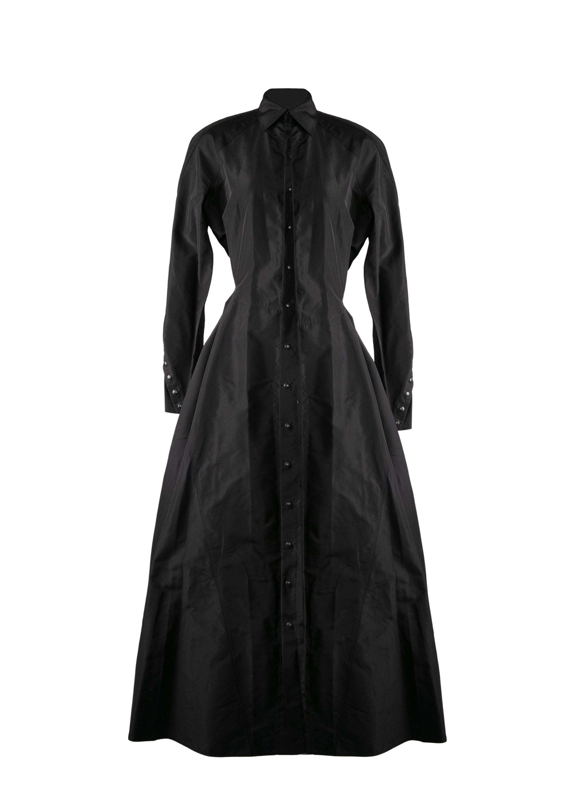Robe chemise édition 1986 en soie - Noir