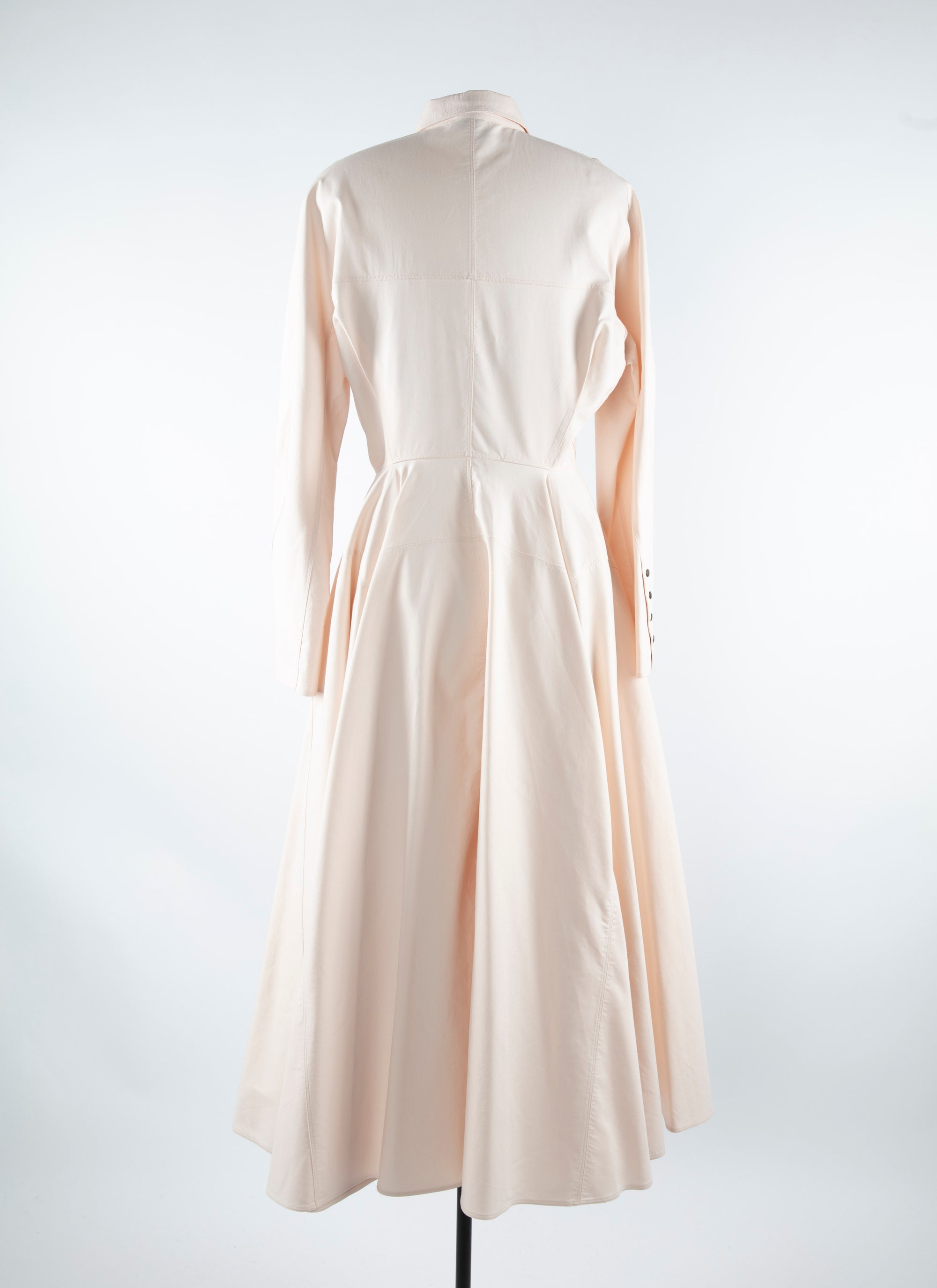 Shirt dress with refined details - Powder