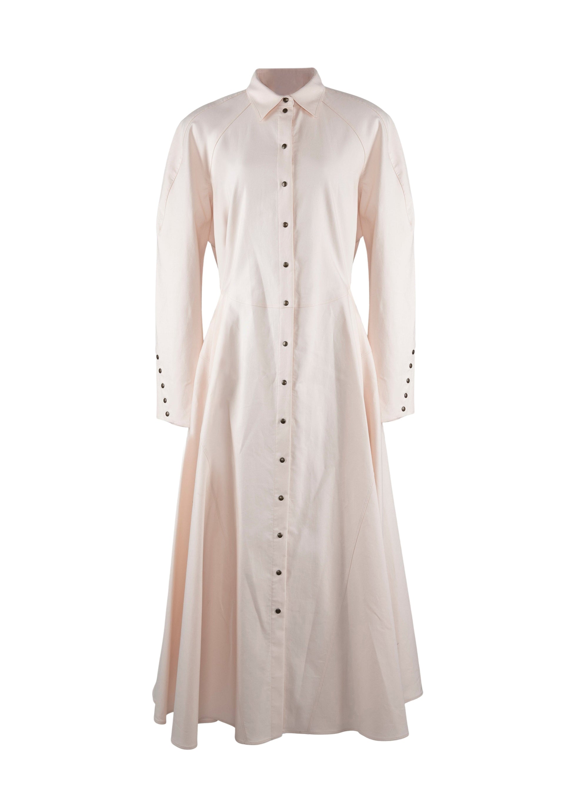 Shirt dress with refined details - Powder