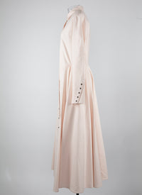 Shirt dress with refined details - Powder