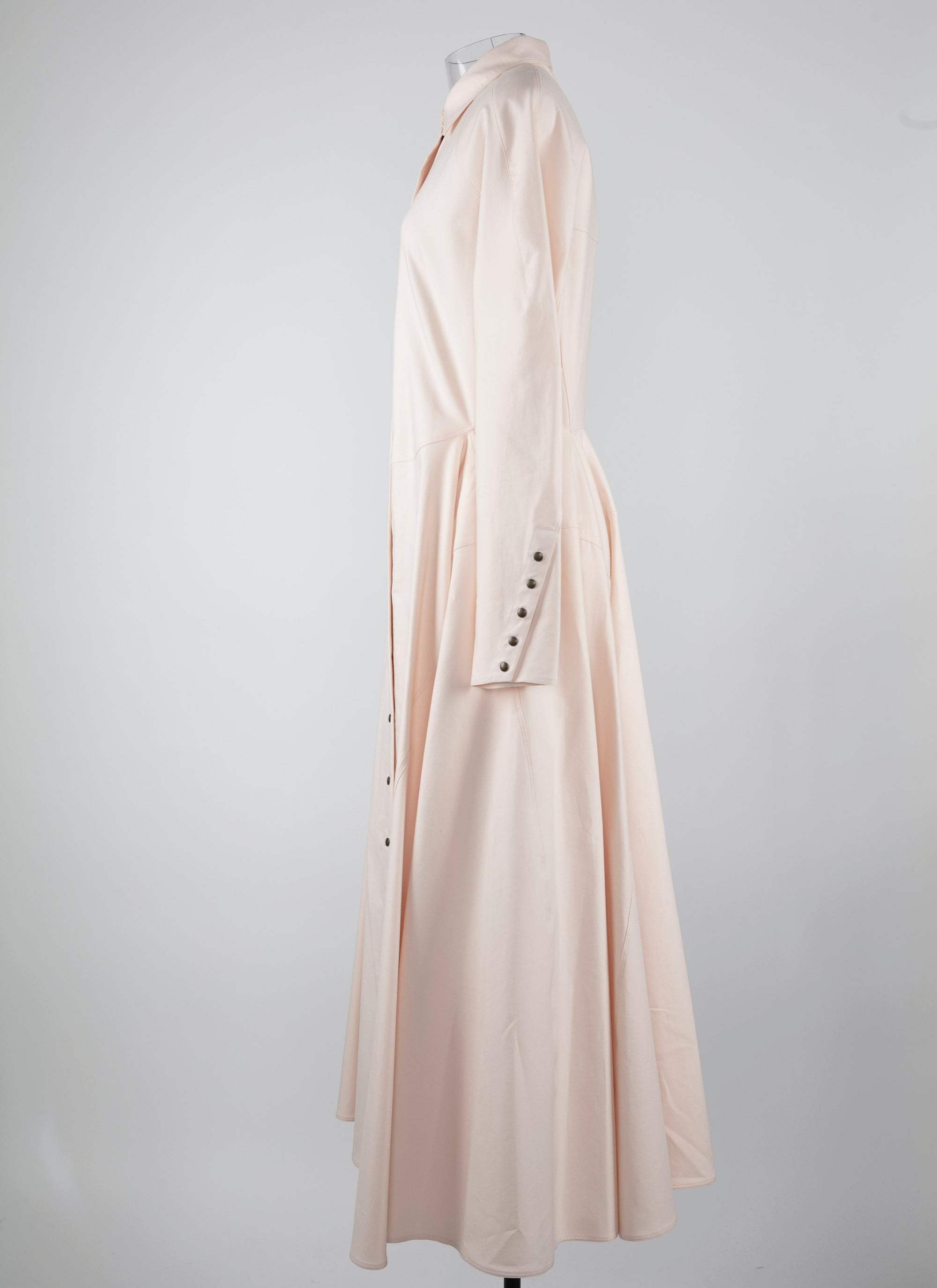 Shirt dress with refined details - Powder