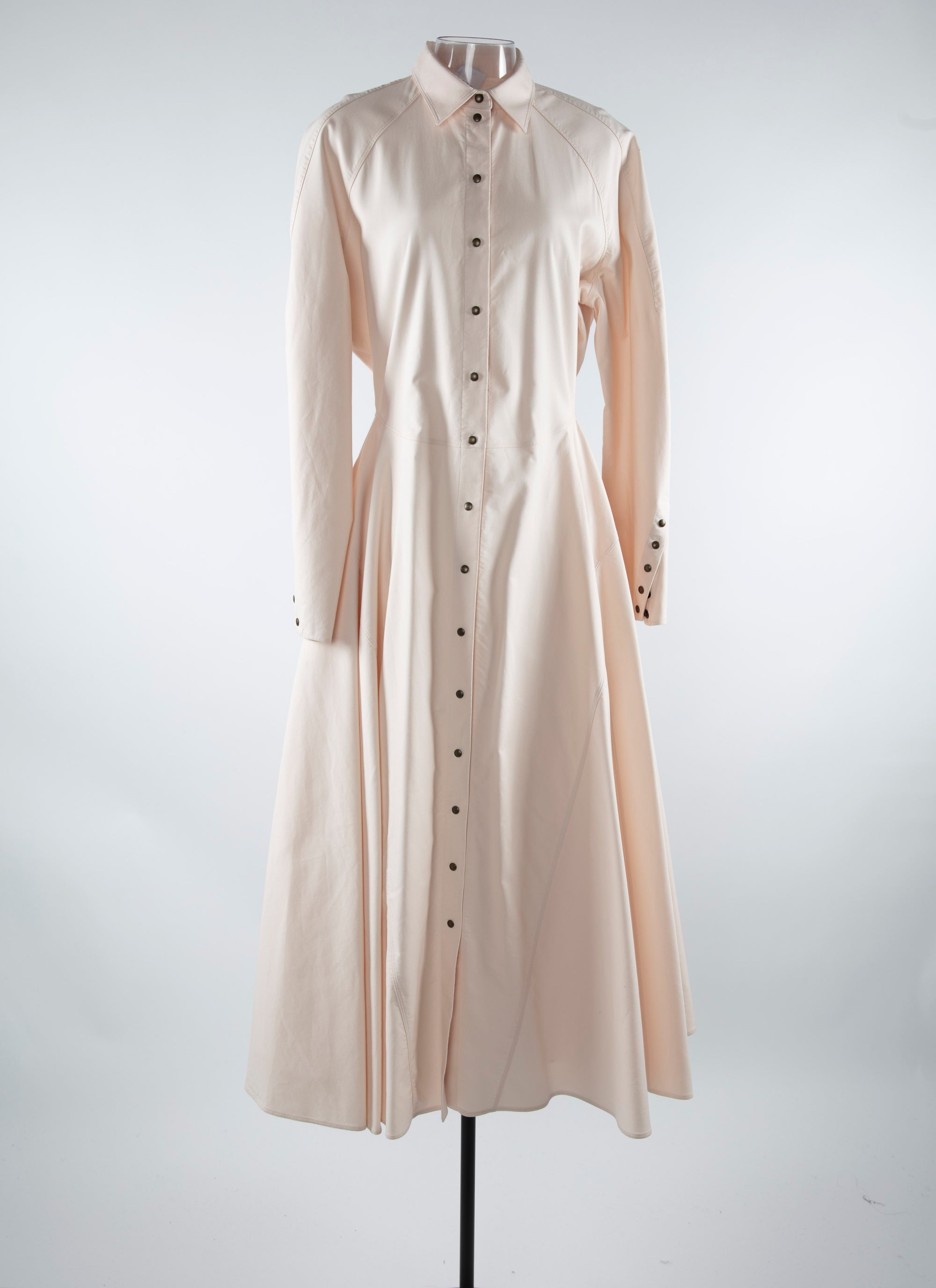 Shirt dress with refined details - Powder