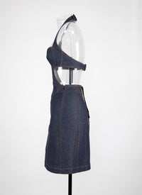 Robe sans manches à laçage au dos - Marine Foncé