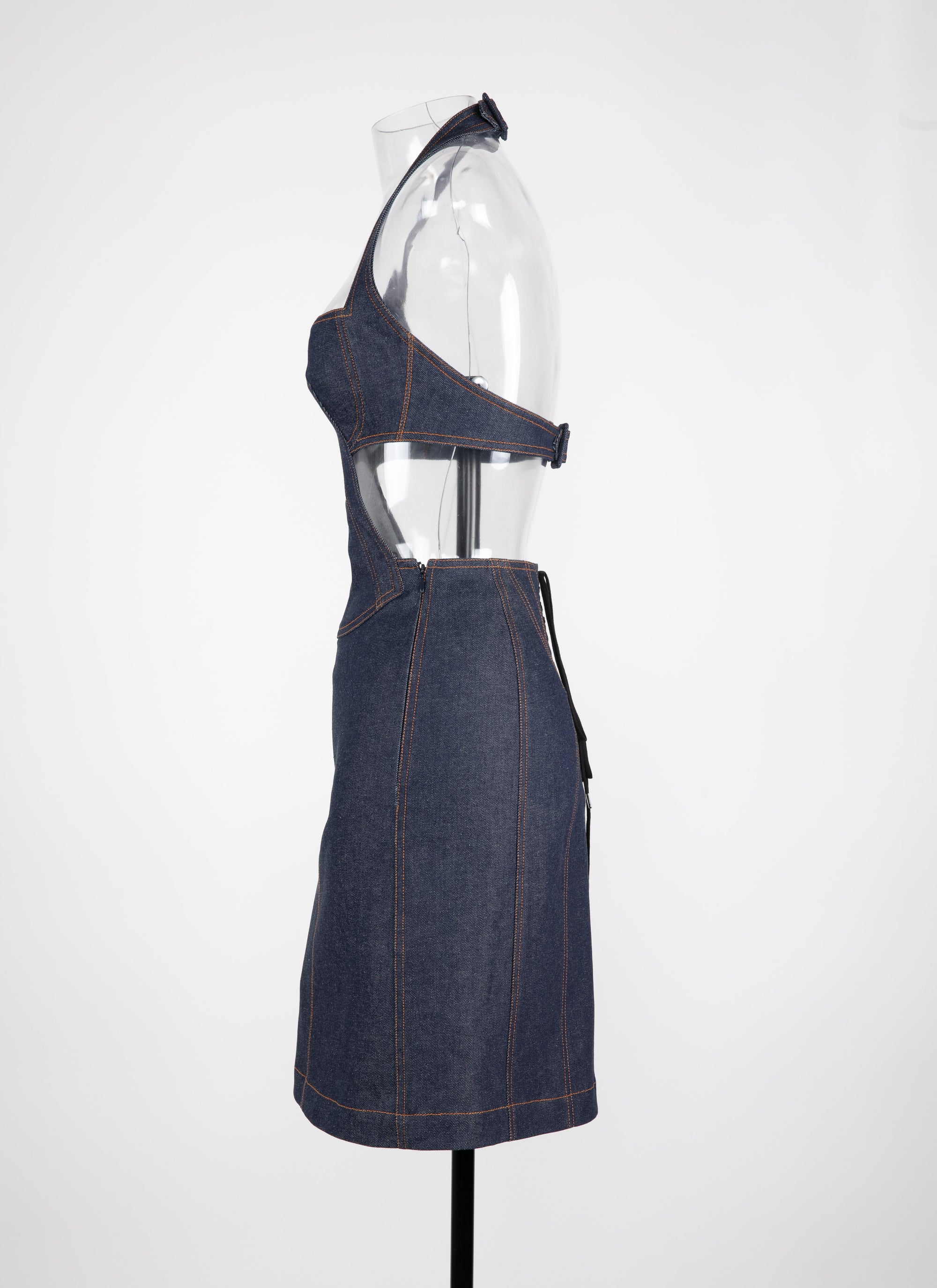 Robe sans manches à laçage au dos - Marine Foncé