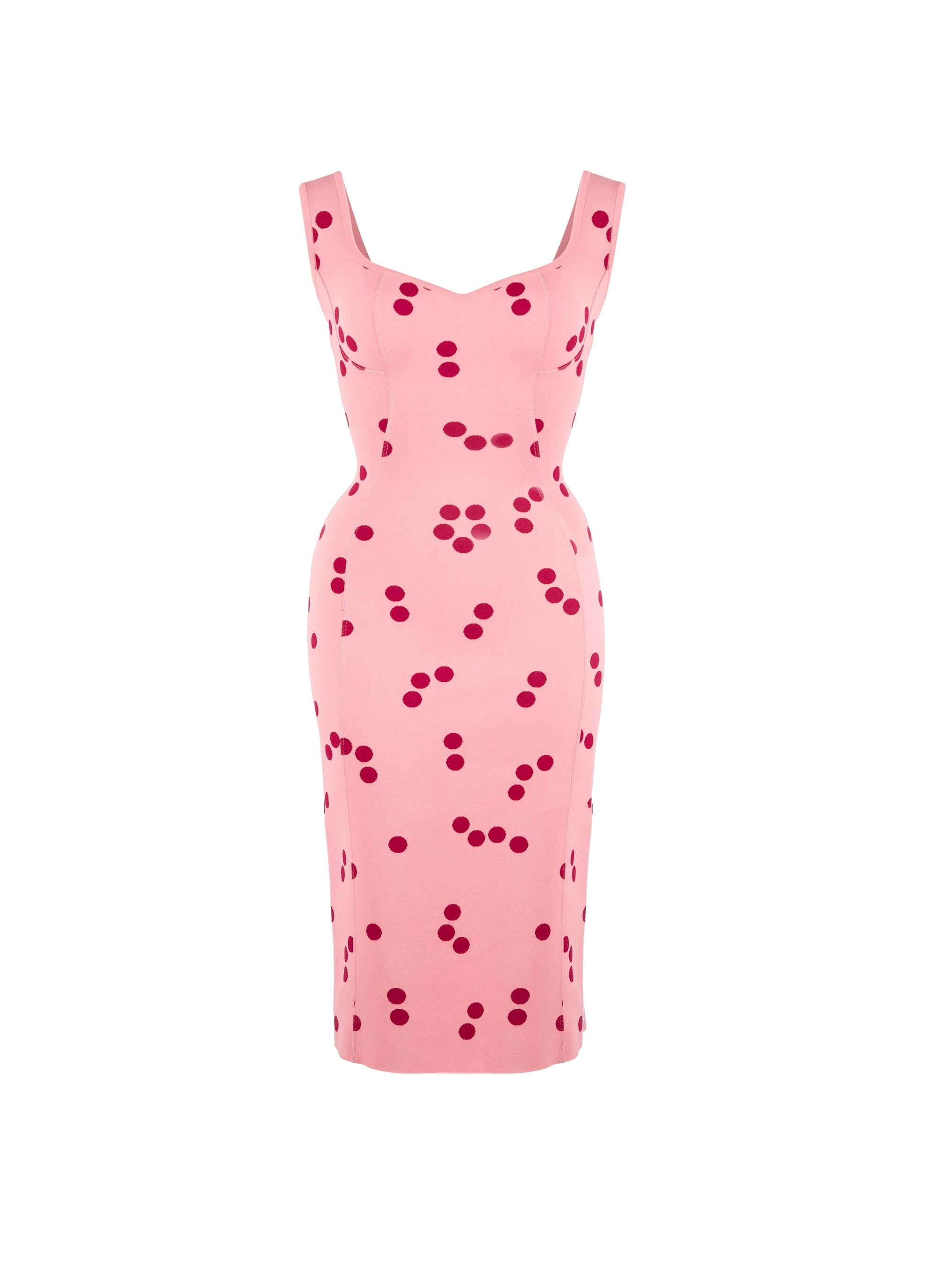 Robe courte édition 1991 à pois en maille - Rose